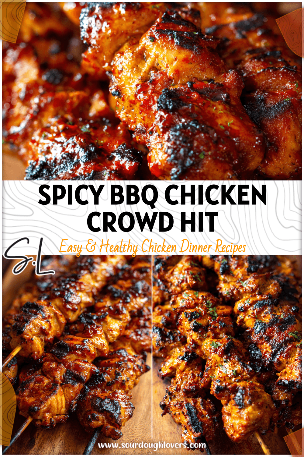 Close-up of grilled BBQ chicken skewers with spicy glaze, ideal Entree Food and Chicken On Bbq Recipes. 2026